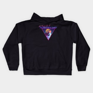Retro Vaporwave Ski Mountain | No Friends On A Powder Day | Shirts, Stickers, and More! Kids Hoodie